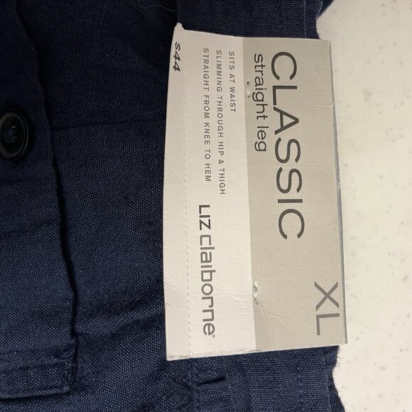 Liz Claiborne‎ Wide Leg Indigo Capri Pants with Pockets Drawstring Closure XL - Picture 4 of 5